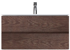 Am.Pm Тумба с раковиной Sensation 100 табачный дуб, текстурированная	